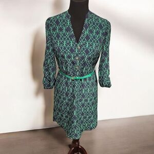 The Limited Green and Black Mini Dress